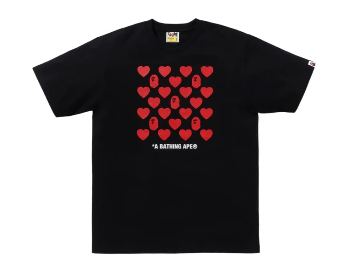 베이프 하트 패턴 박스 티셔츠 L 상품이미지1