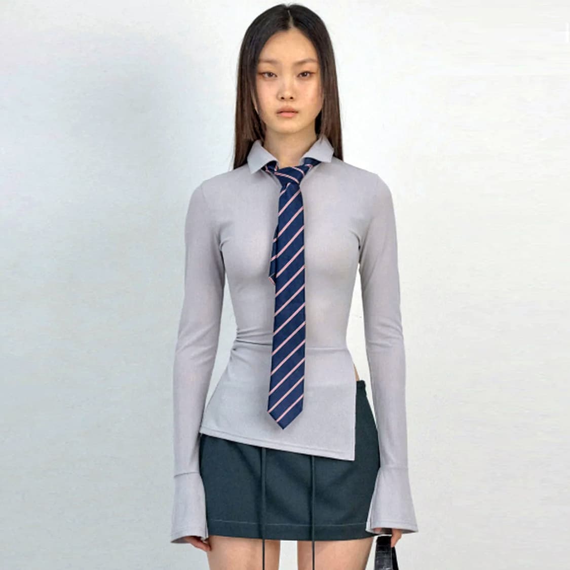 스컬프터(sculptor) 버튼 다운 벨소매 티셔츠 55 새상품 상품이미지1