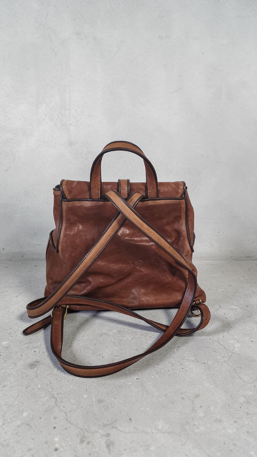 0914 빈티지스타일 브라운 가죽 백팩 상품이미지2