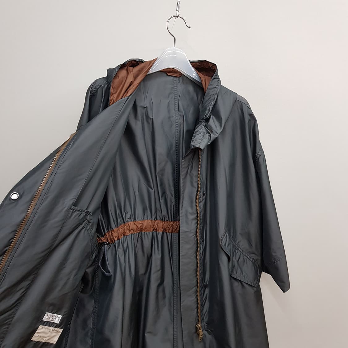 브루넬로쿠치넬리 실크 혼방 후드 롱 자켓 40사이즈 상품이미지5