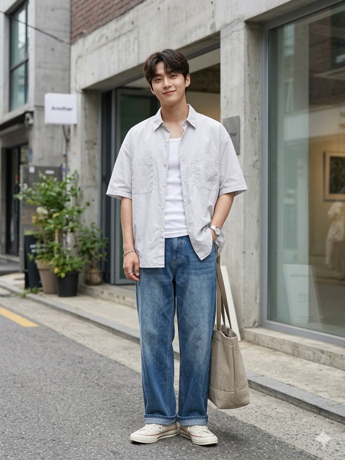 어나더오피스 라이터 셔츠 도브그레이 상품이미지1