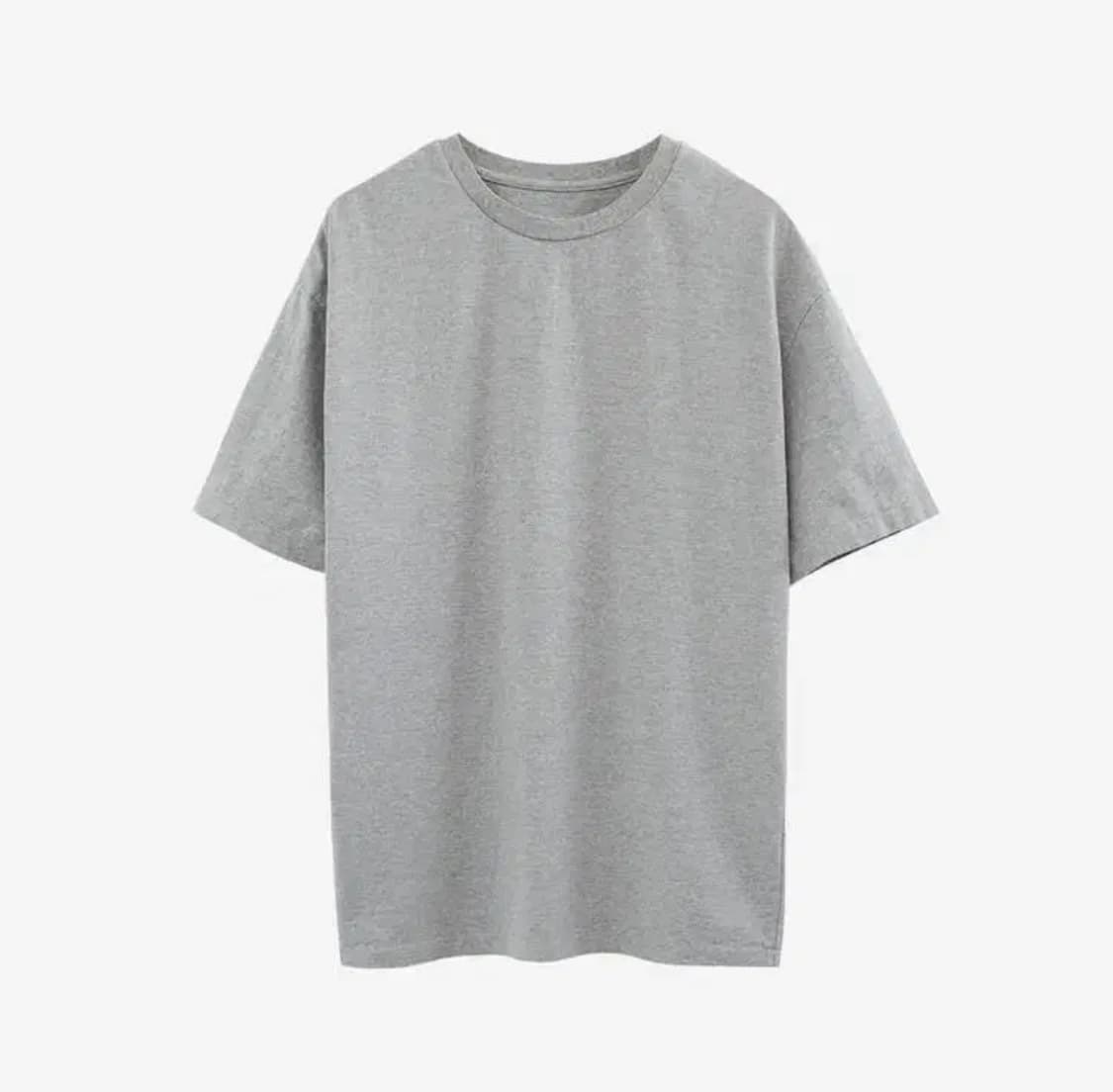 [1]폴리테루 라운드 넥 슬리브 1/2 멜란지그레이 반팔 상품이미지1