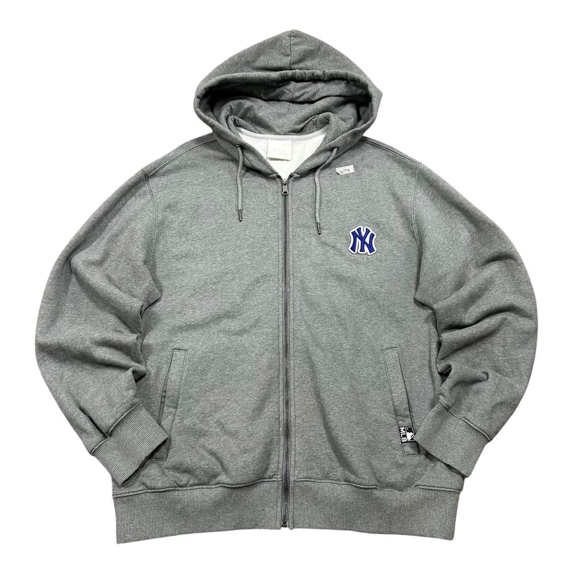 ✨ (만원 빈티지) MLB 뉴욕양키즈 그레이 약기모 후드 집업 상품이미지1