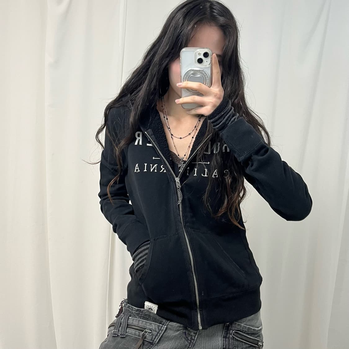 Hollister black fleece Hoodie Zip-up 상품이미지1