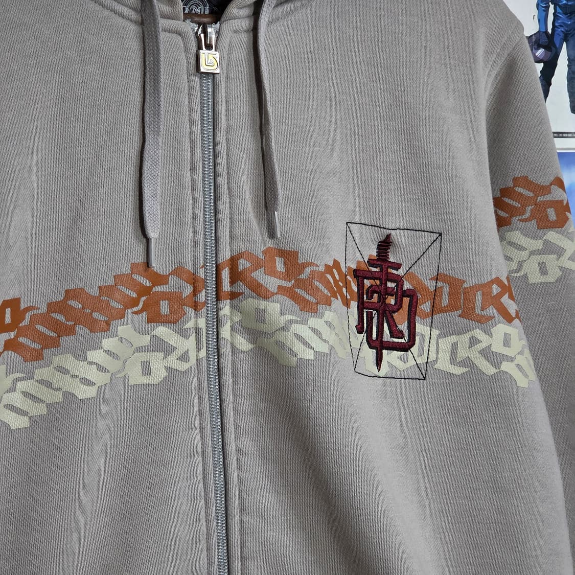 JPN 올드스쿨 레터링 오버핏 후드집업 상품이미지4