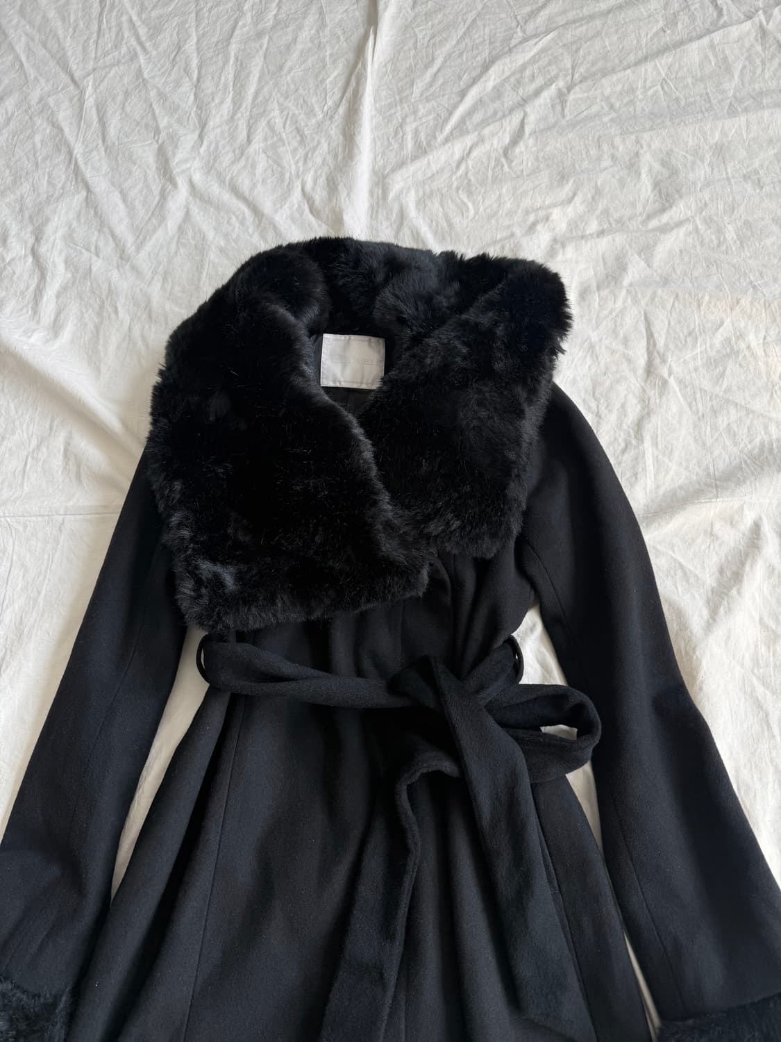 세실맥비 고딕 오네갸루 고스로리 펑크 퍼 트리밍 울 코트  상품이미지2