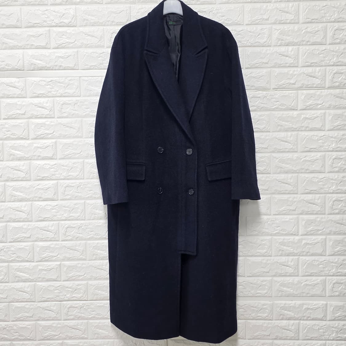 택포_ 베네통 네이비 더블 롱코트 M 상품이미지1