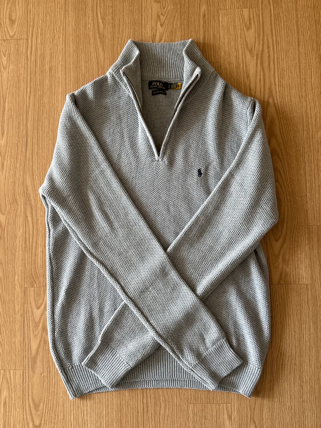 (정품) 폴로 랄프로렌 남성 하프집업 와플 니트 XL 회색 상품이미지1