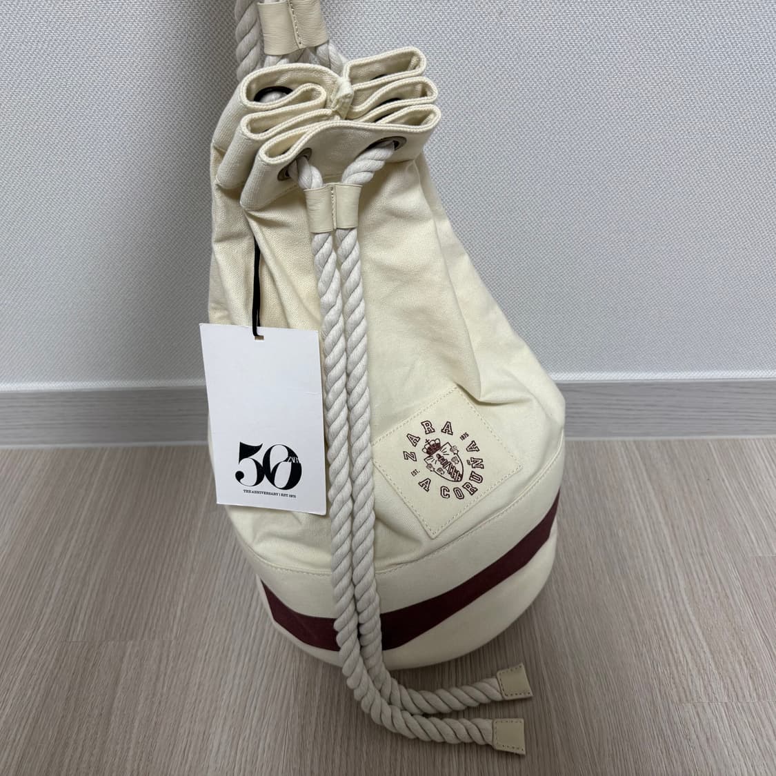 자라 50주년 캔버스 백 짐색 세일러 백 새상품 상품이미지4