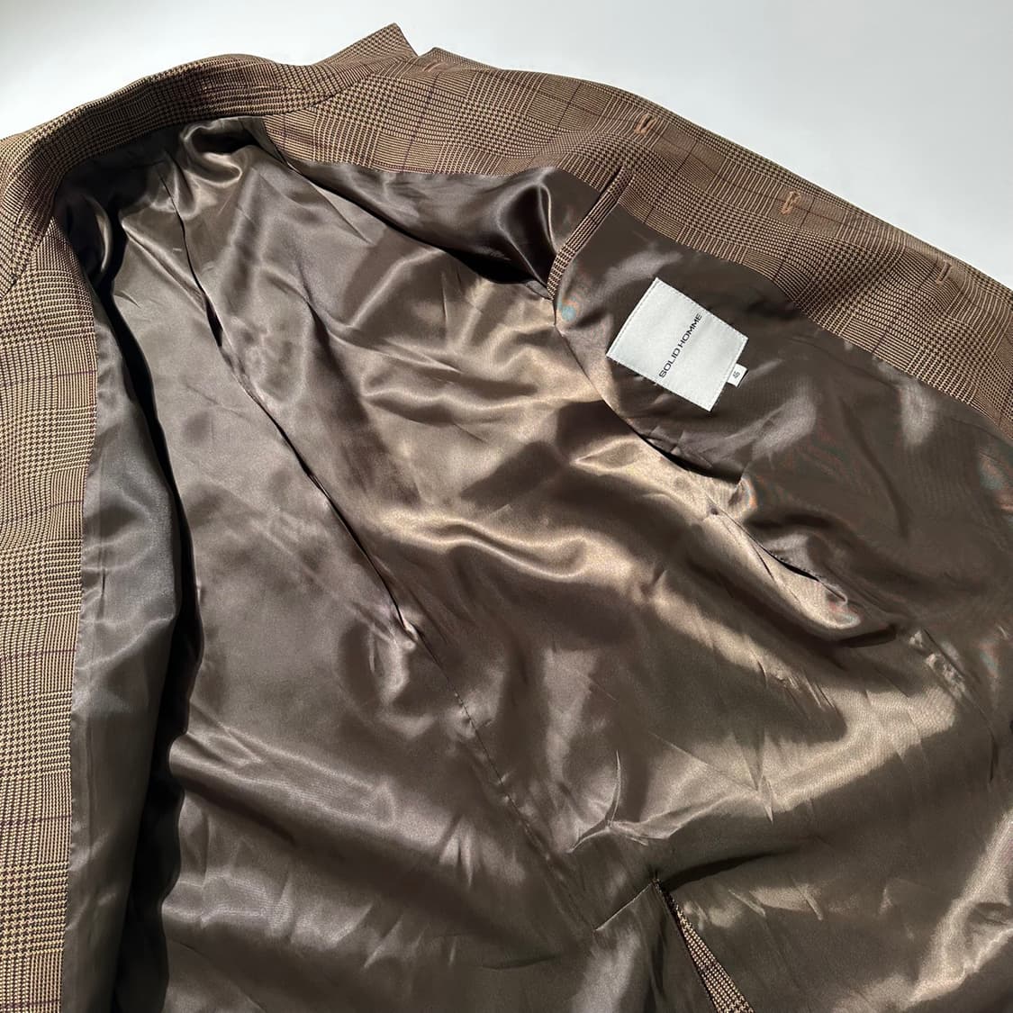 솔리드옴므 글렌체크 싱글 코트 상품이미지6