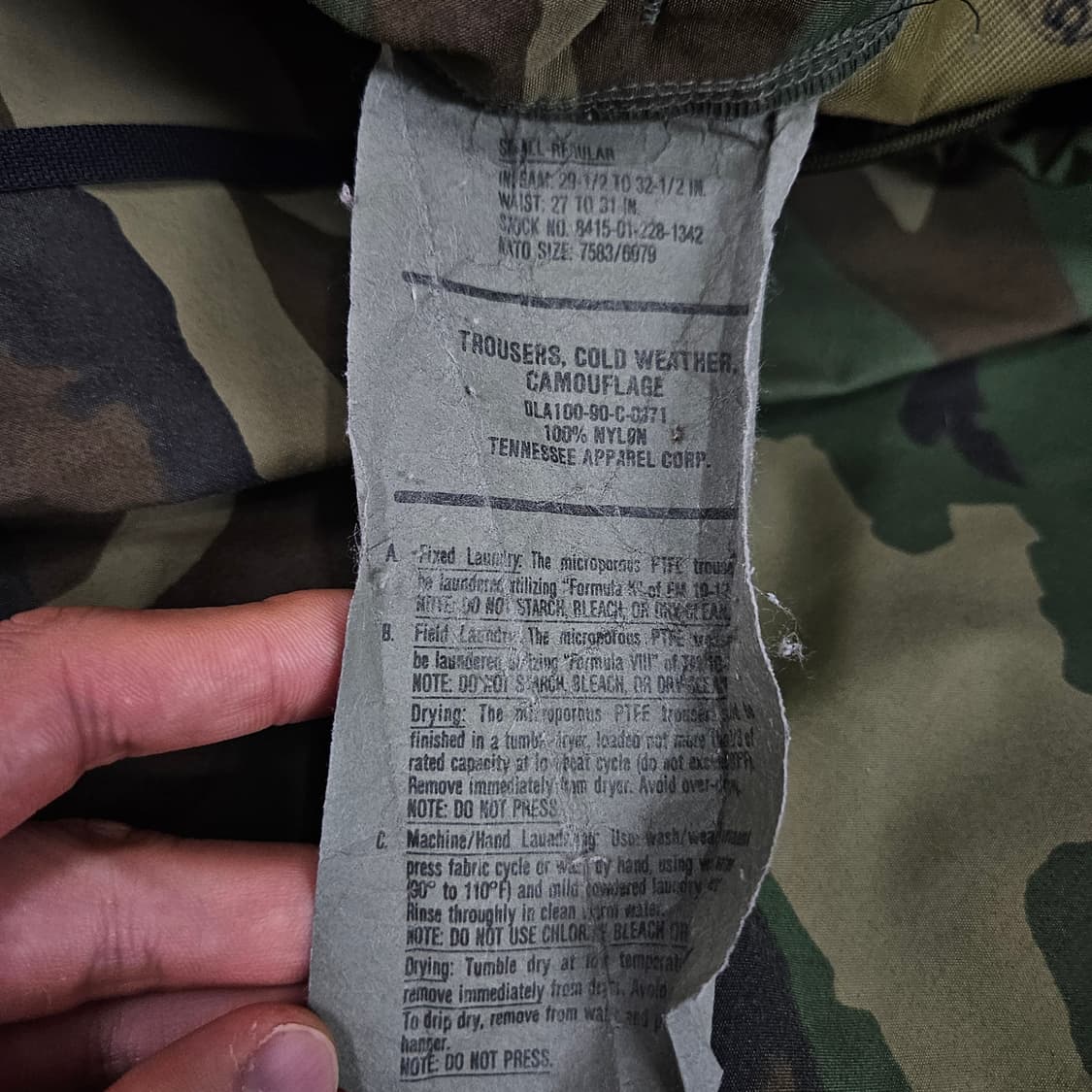 미군 오리지널 우드랜드 고어텍스 팬츠 급처 상품이미지3