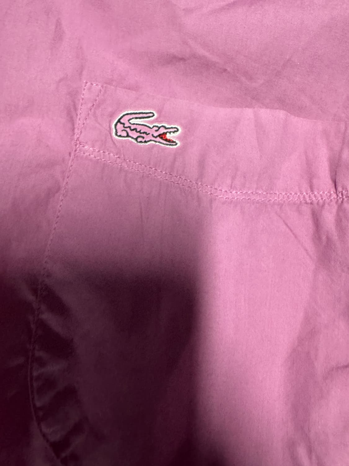 라코스테 핑크 로고 코튼 셔츠 L 40 상품이미지6