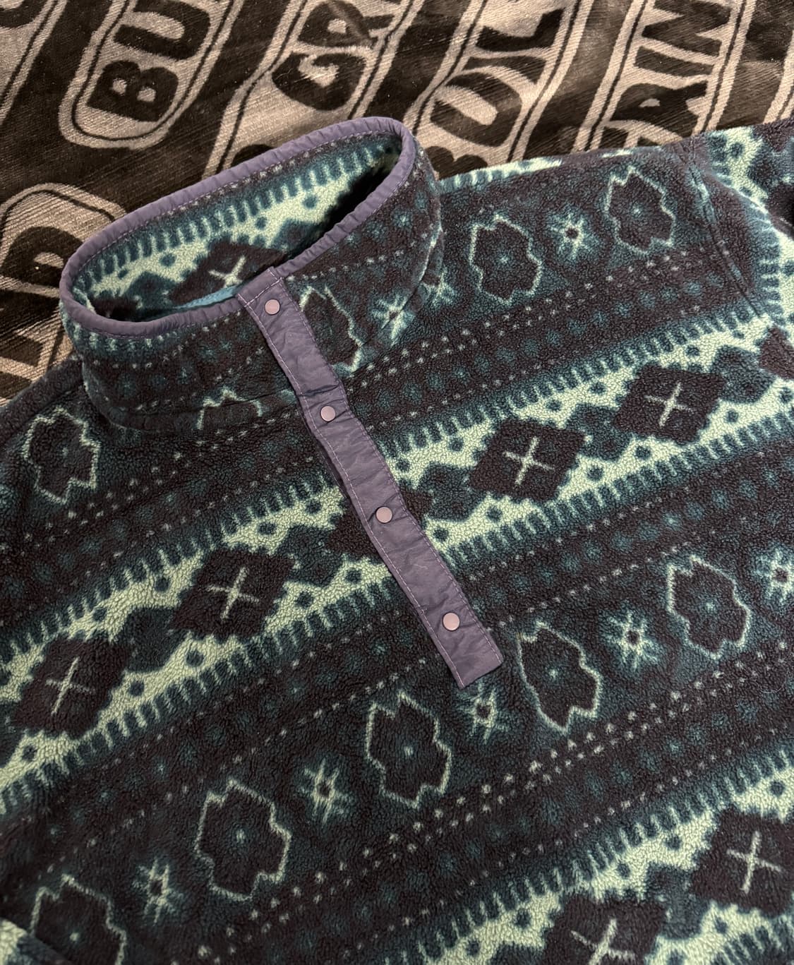 엘엘빈 스냅 티 플리스 풀 오버 그린 네이비 메이드 인 유에스에이 상품이미지3