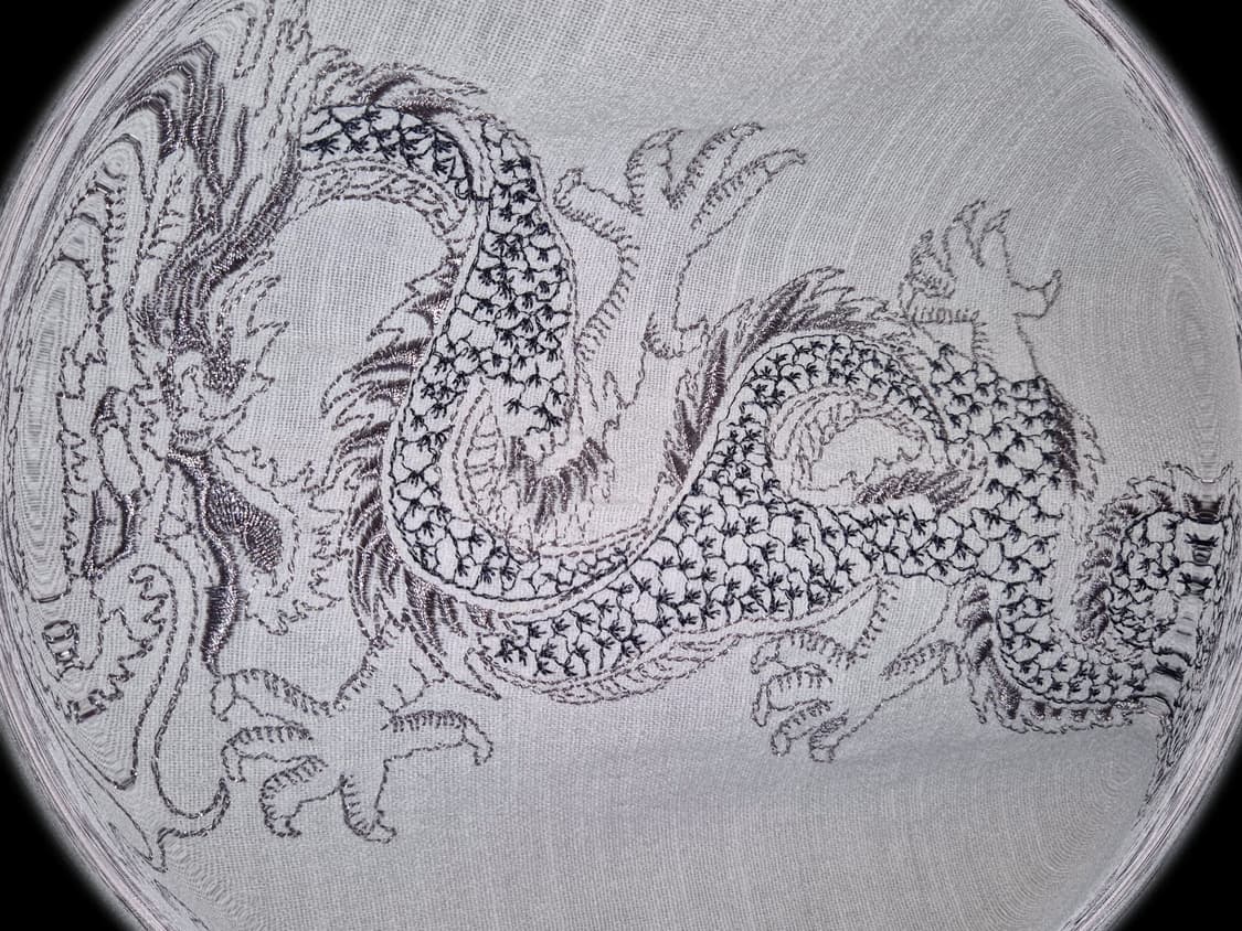 Vintage Oriental dragon tatto top 상품이미지2