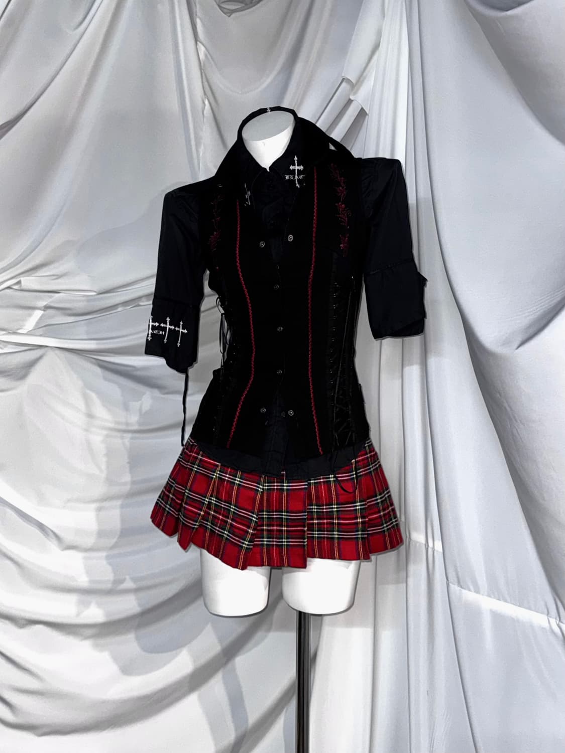 오즈온 오사키 나나깔 펑크 레드 자수 코디세트 상품이미지6