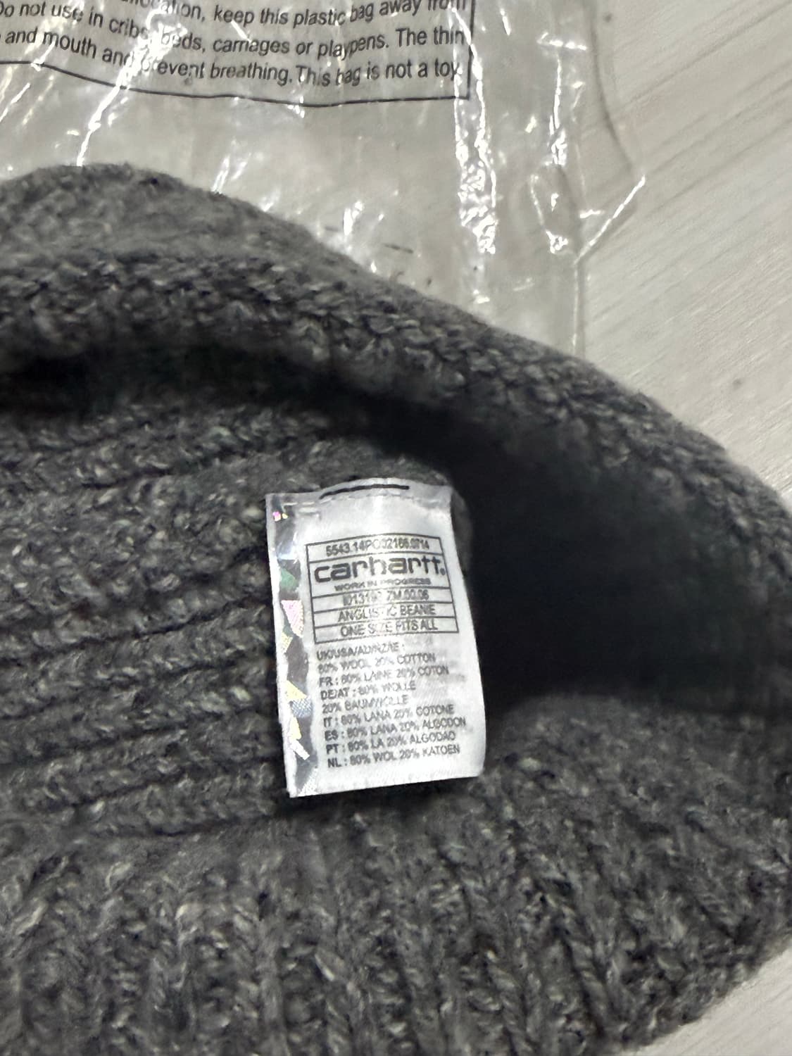 칼하트wip 앵글리스틱 비니 다크그레이헤더 상품이미지5