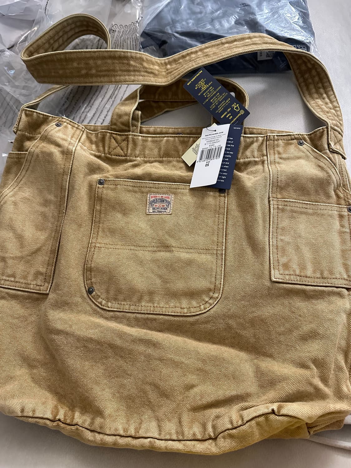 폴로 랄프로렌 컨트리 캔버스 토트백 카키 상품이미지3