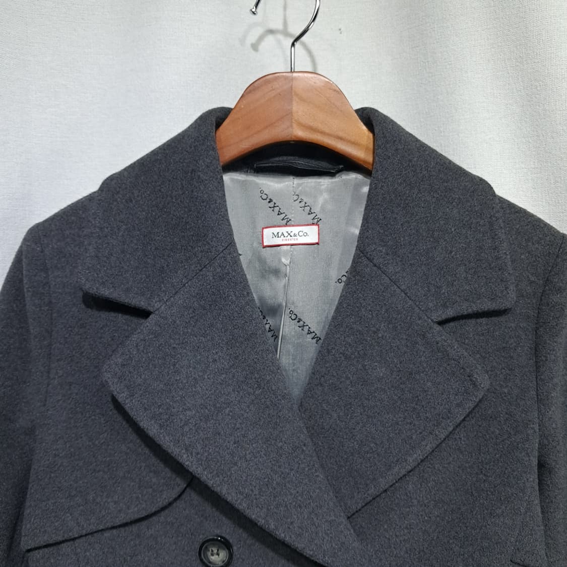 CL082 M MAX&Co. 막스마라 패션 그룹 클래식 싱글 그레이 코 상품이미지2