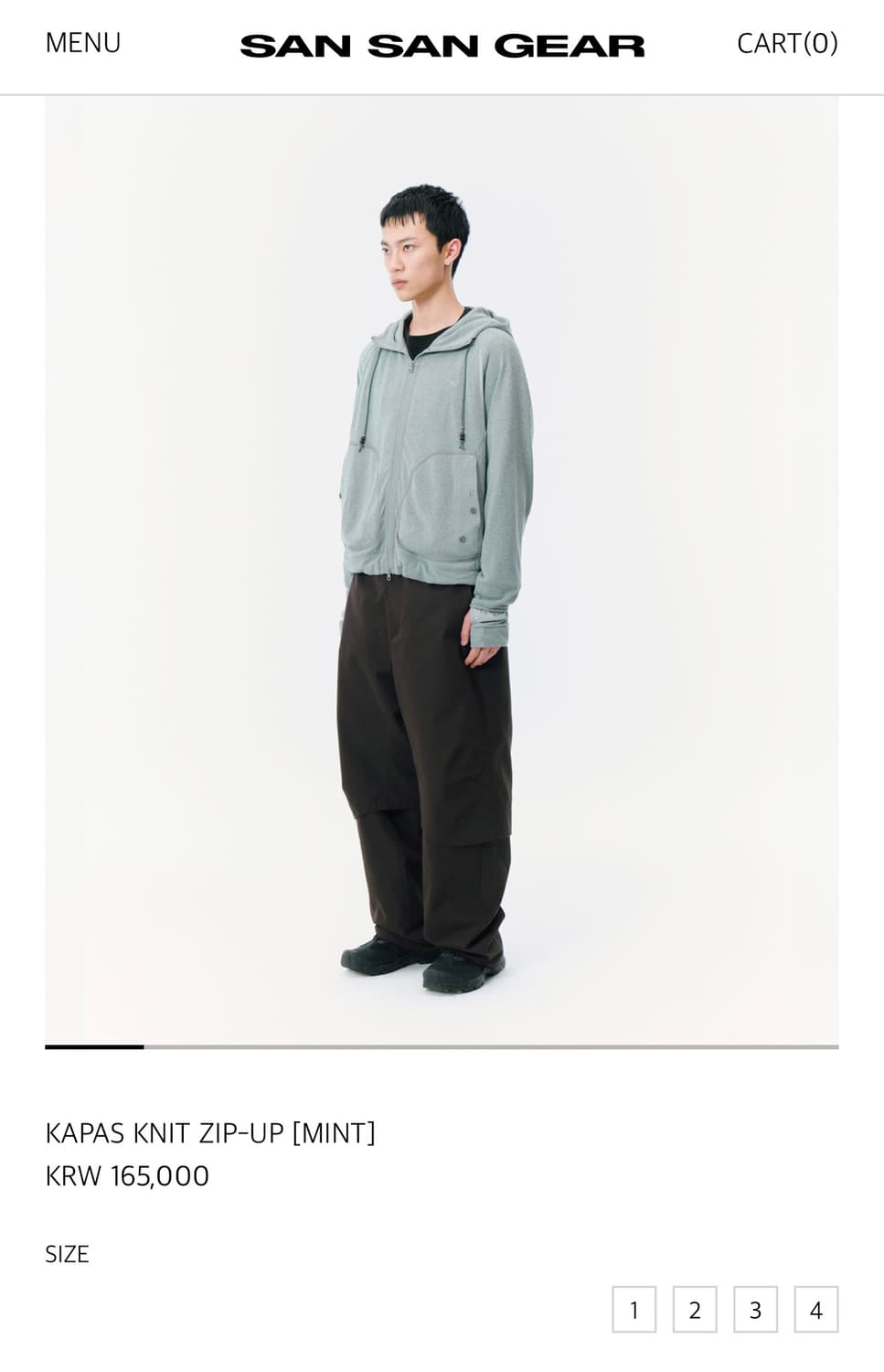 산산기어 카파스 니트집업 민트 상품이미지3