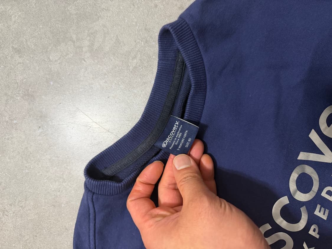 디스커버리 네이비 라운드 스웻셔츠  95 size  상품이미지4