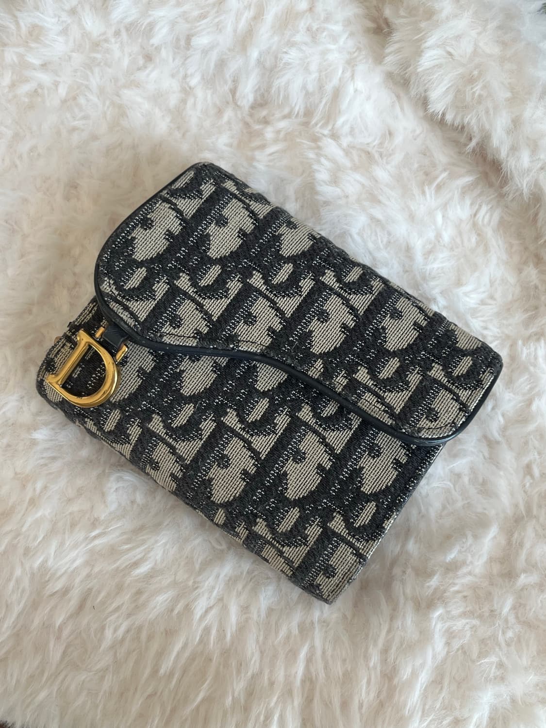 디올 새들 로터스 오블리크 자카드 반지갑 상품이미지1