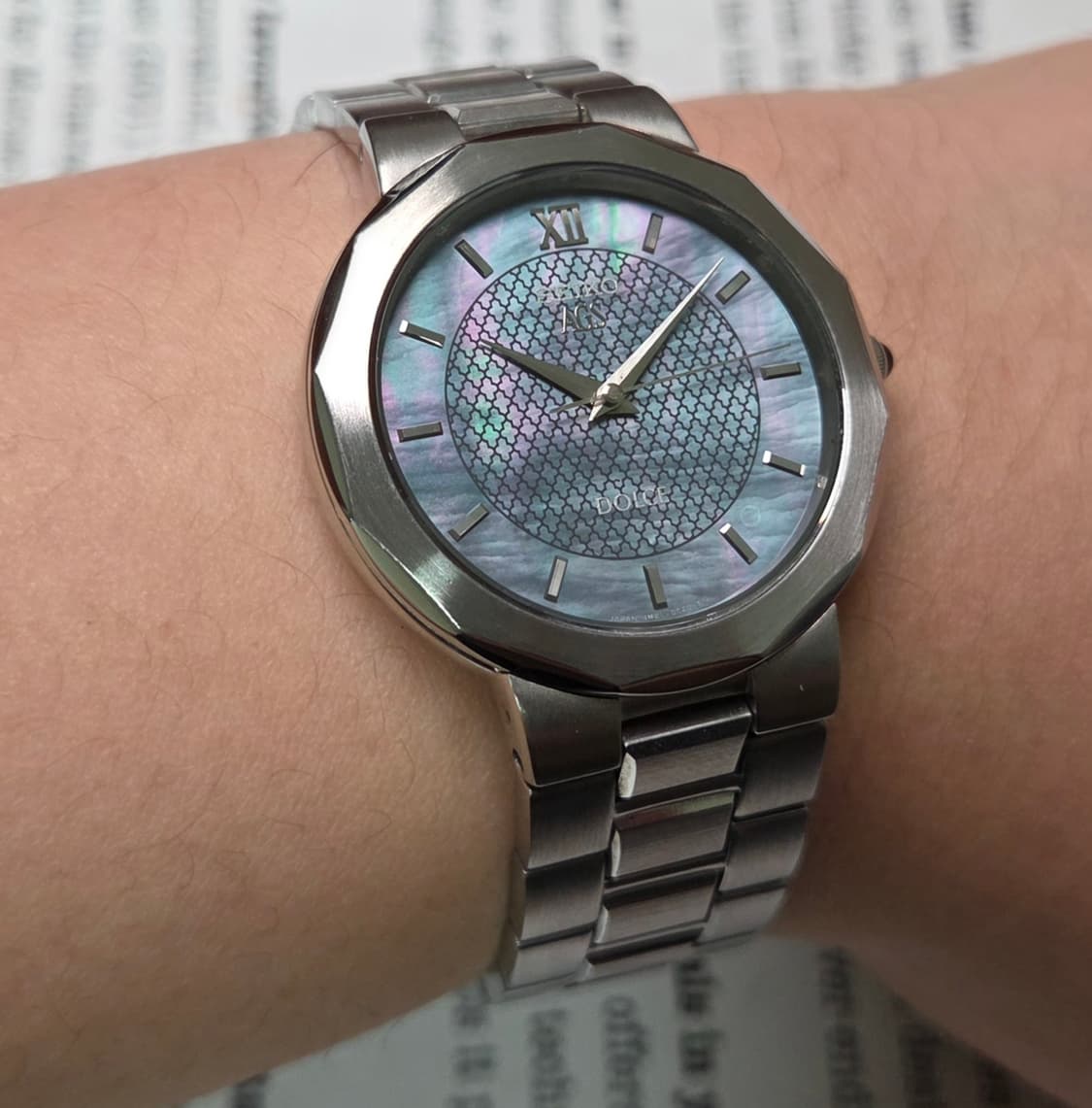레어] 빈티지 세이코 돌체 블루자개판 칼침핸즈 각베젤 논데이트 슬림쿼츠 상품이미지10