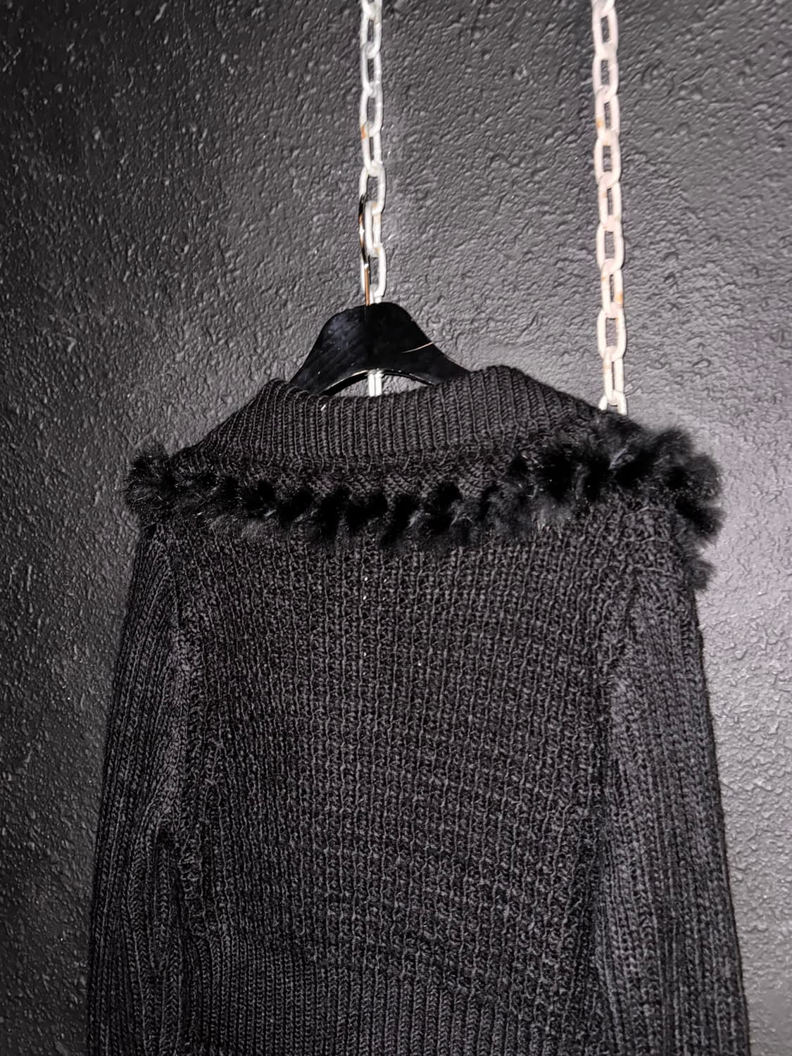 래빗 퍼 트림 프릴 롱가디건 상품이미지7