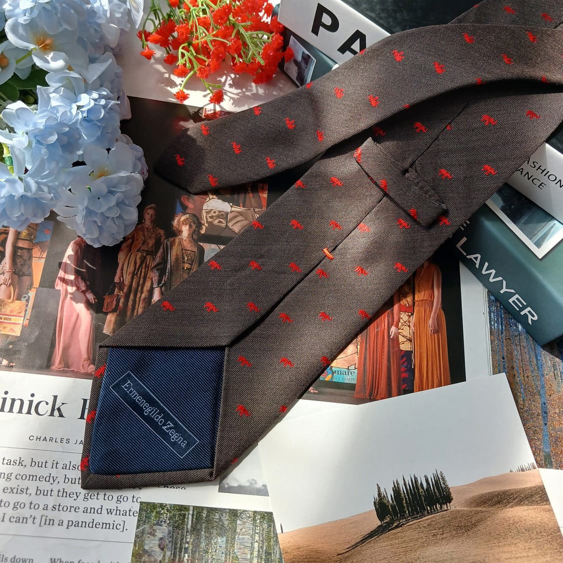 에르메네질도 제냐 브라운 코끼리 자카드 넥타이 9cm A+등급 E893
 상품이미지5