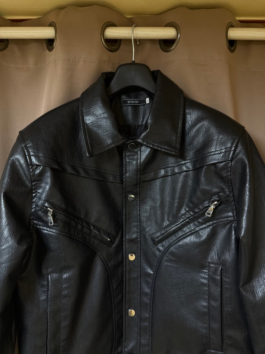 블랙 레더 자켓 상품이미지5