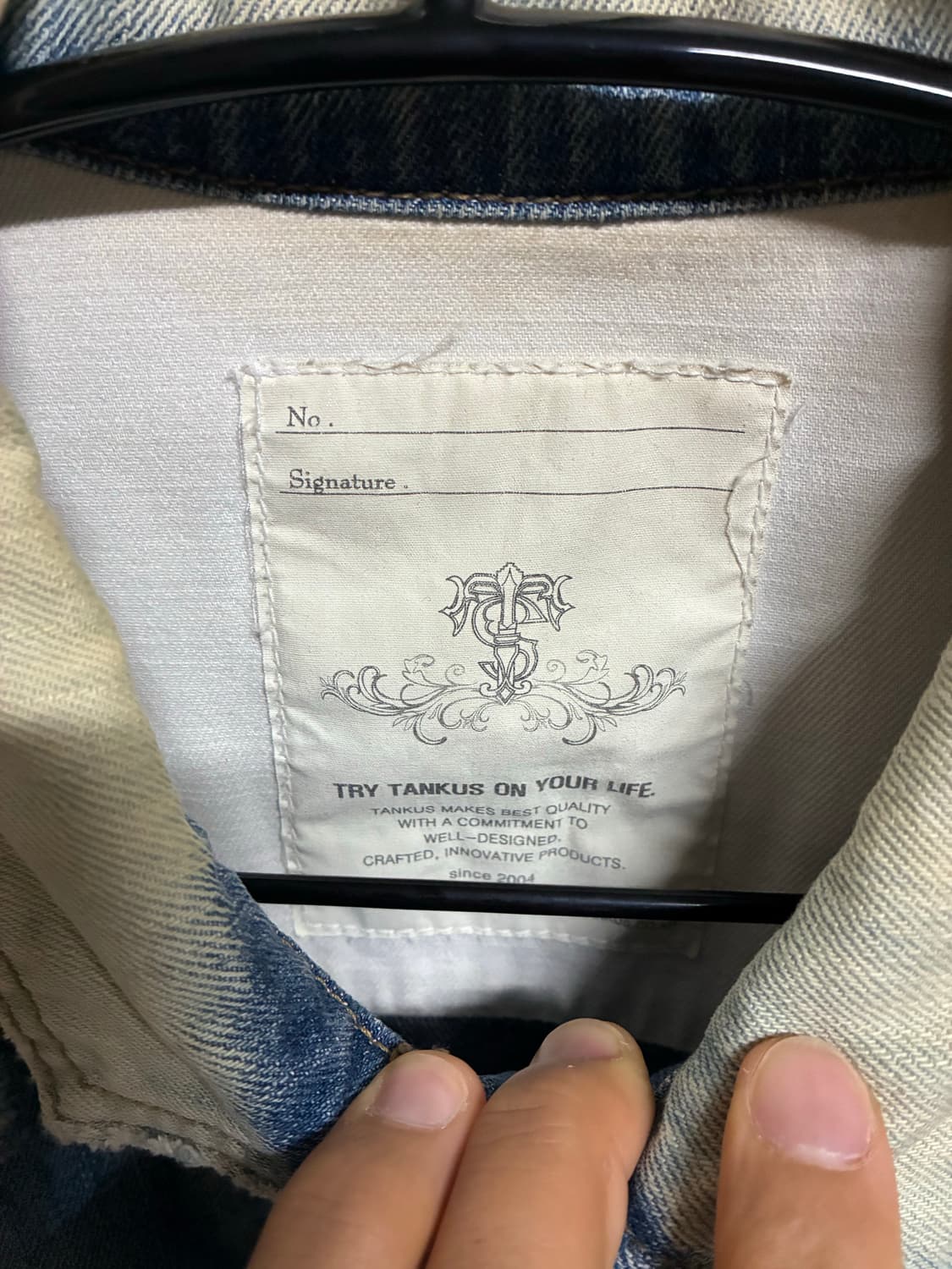 [새상품] TANKUS 탱커스 데님 자켓 S/85 상품이미지3