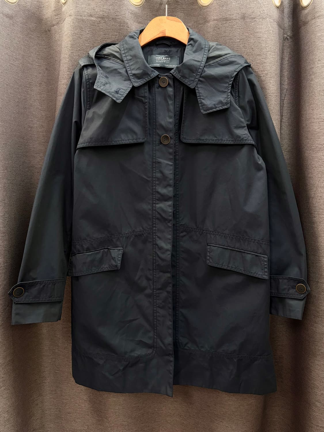 자라 베이직 트렌치 코트 후드 탈부착 바람막이 상품이미지1