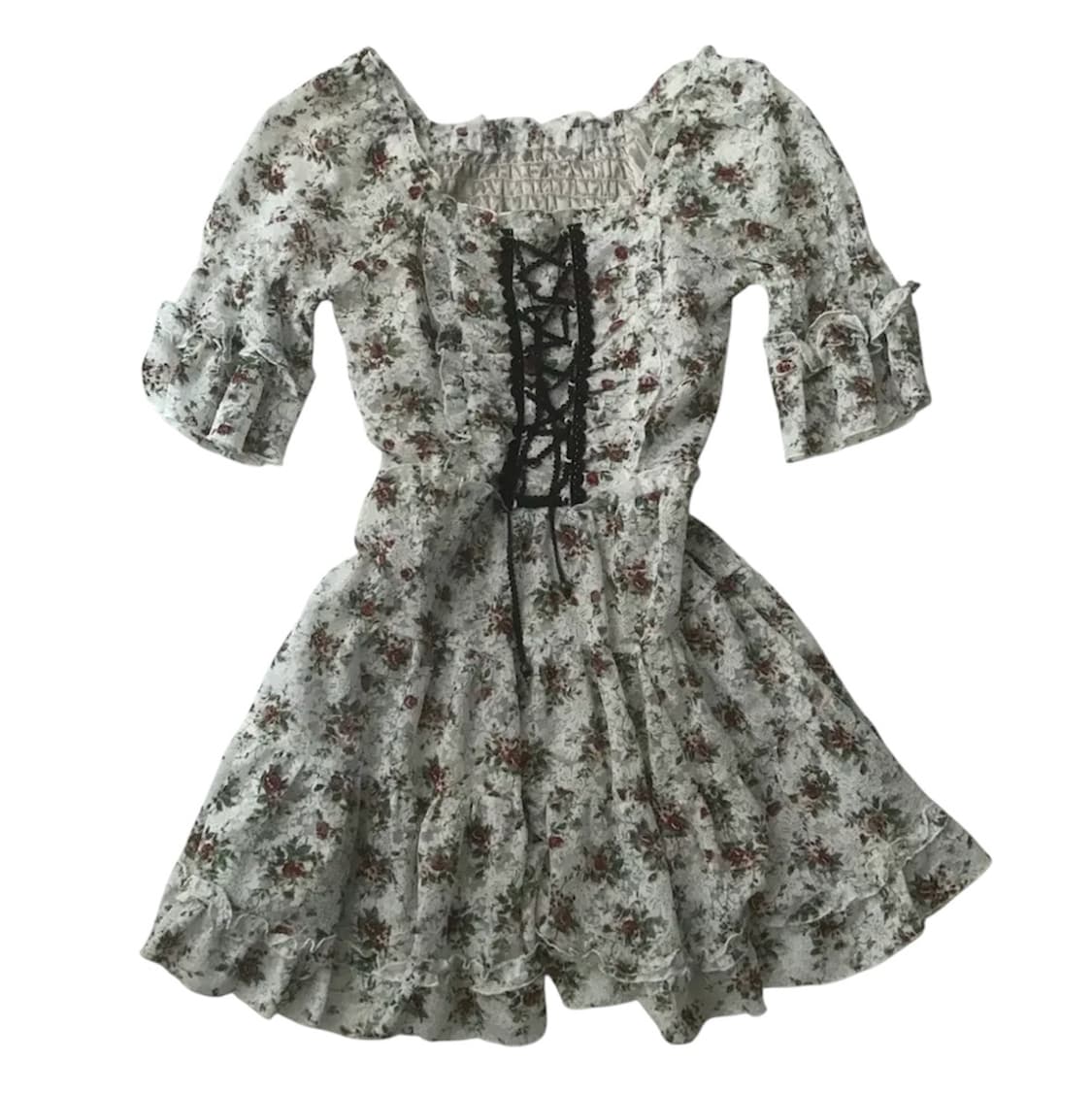 일본빈티지 레이스 프릴 원피스 상품이미지1