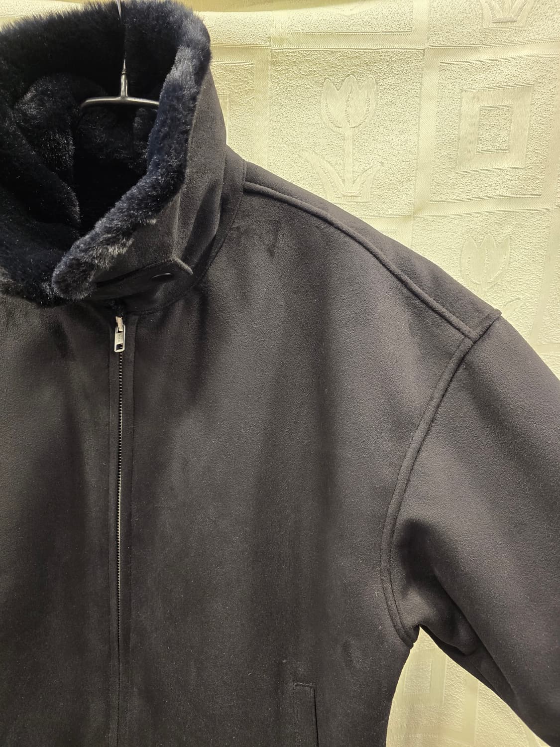 도프제이슨 DOFFJASON 블랙 오버핏 인조 스웨이드 무스탕 자켓 S 상품이미지4