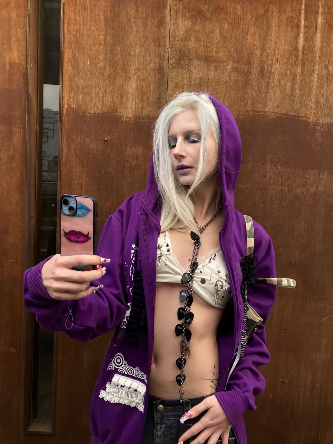 Purple-trim hooded zip-up 상품이미지10