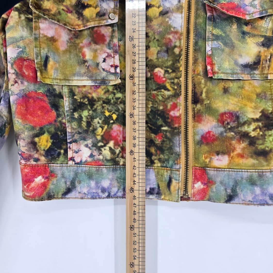 발렌시아 아트 플라워 패턴 크롭 면 자켓 상품이미지4