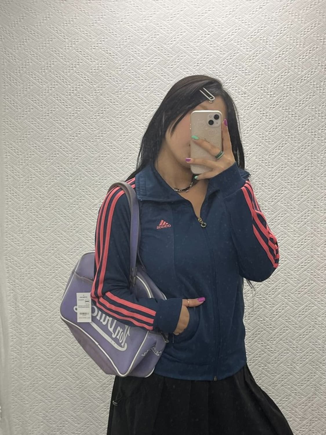 아디다스 90's Y2K 네이비 핑크 져지 집업 90 C06725 상품이미지1