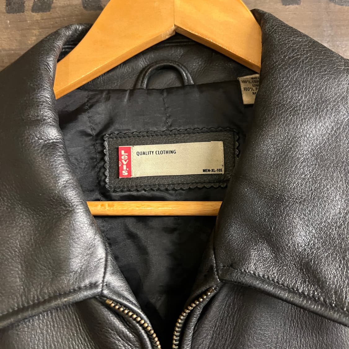 Levis Cow Skin Leather Jacket Black 상품이미지4