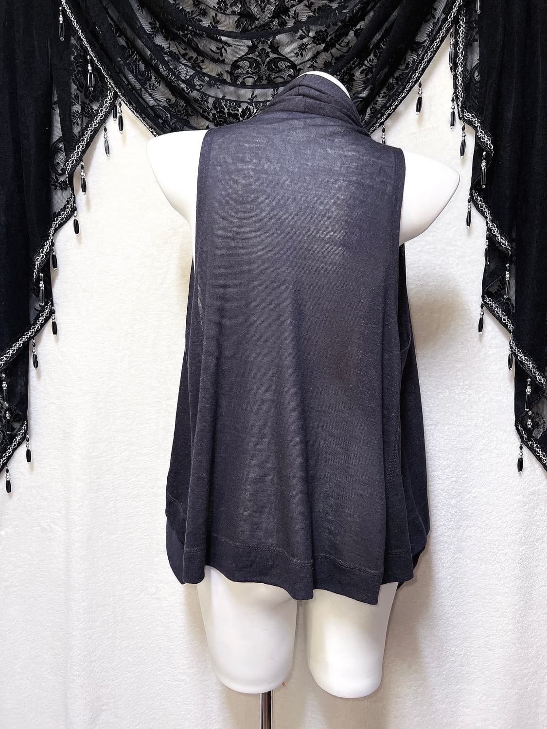 오리엔탈 드레이프 언발 레이어드 조끼 베스트 가디건 로브 페어리그런지 상품이미지9