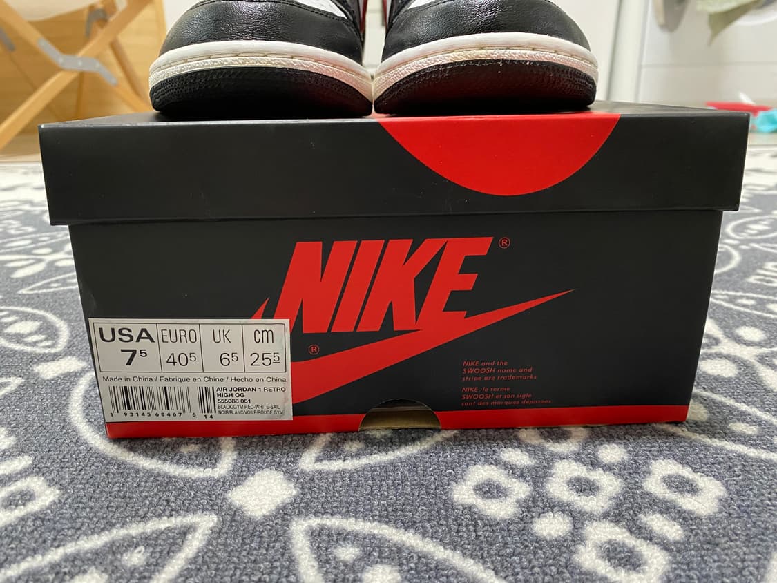 (255)조던 1 레트로 하이 OG 짐레드 상품이미지5