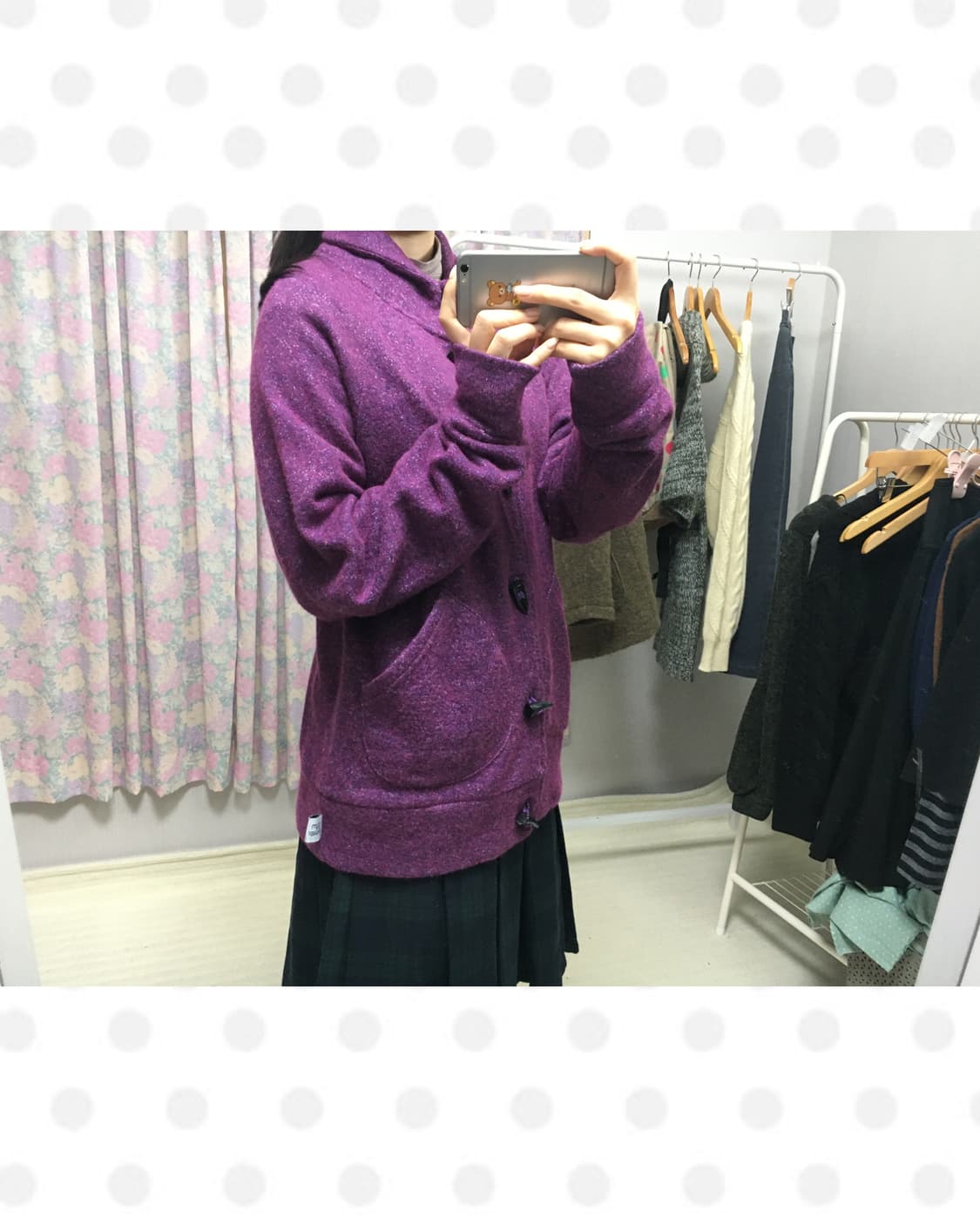 퍼플 떡볶이 단추 가디건 상품이미지3