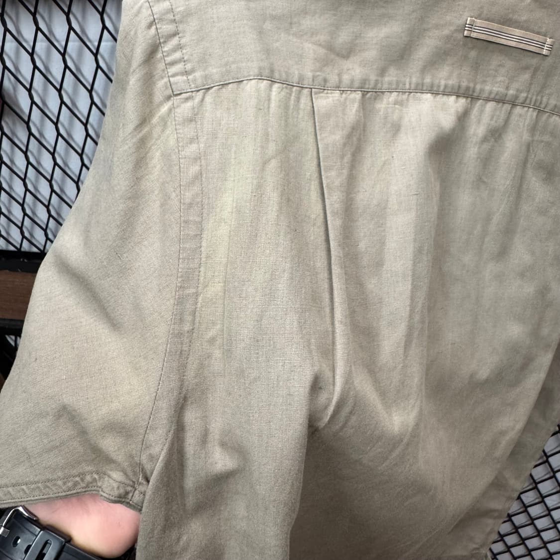 00s 버버리 런던 반팔 워크 셔츠 전면 투포켓 포인트 베이지 상품이미지9