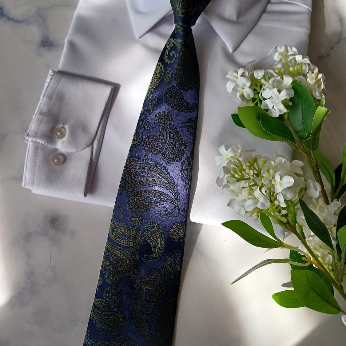 밀라숀 실크 네이비 페이즐리 넥타이 9cm A+등급 A19756
 상품이미지5