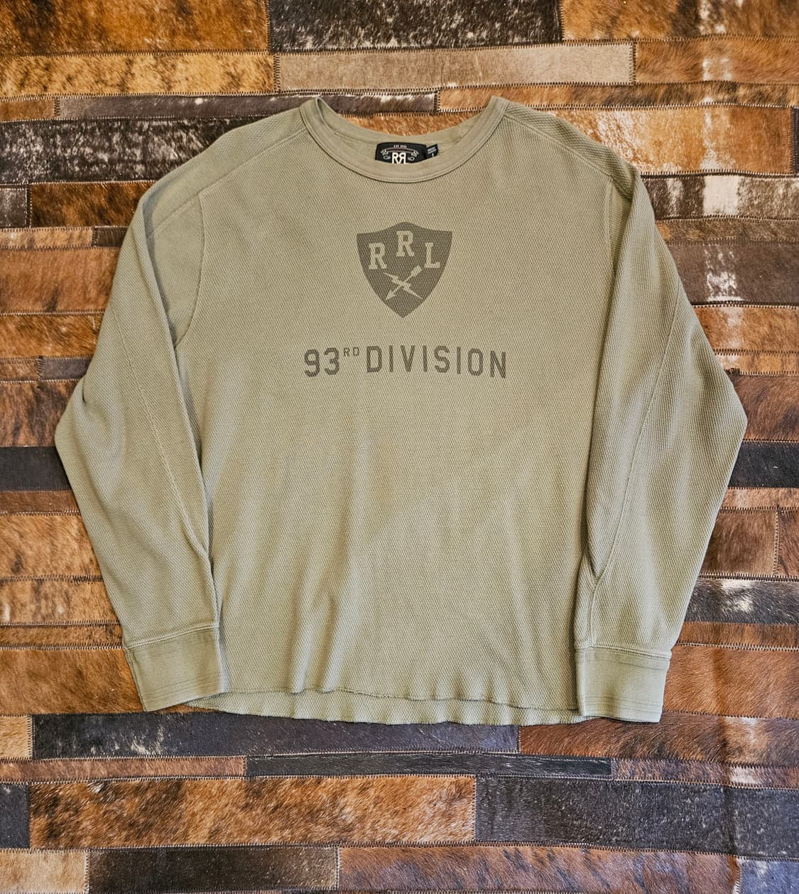 더블알엘 인디고 워싱 와플 프린팅 티셔츠  상품이미지1