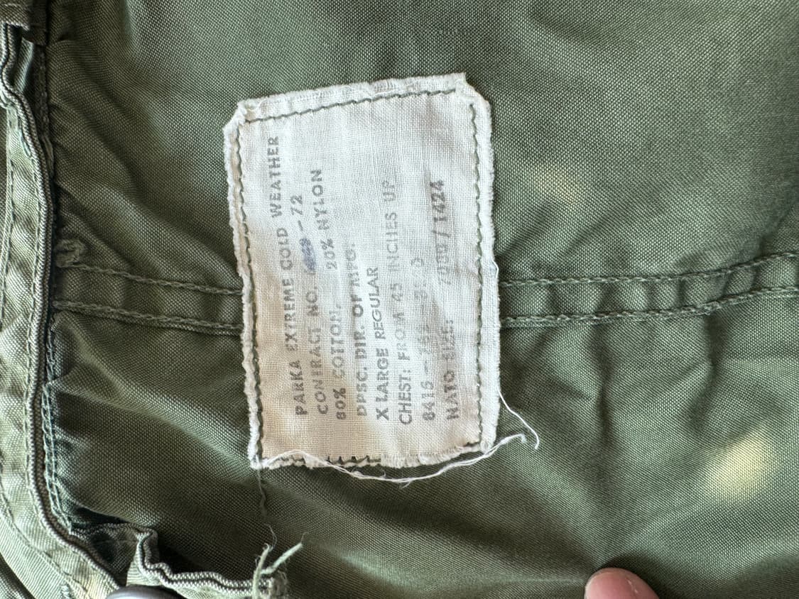 70s M65 오리지널 피쉬테일파카 XL 내피포함 상품이미지4