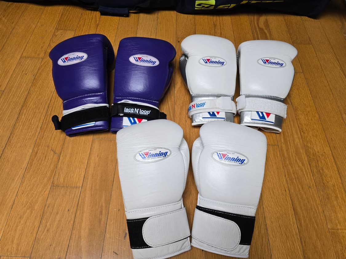 위닝 복싱 화이트실버,퍼플 16온스,화이트 14온스 세트판매 상품이미지1