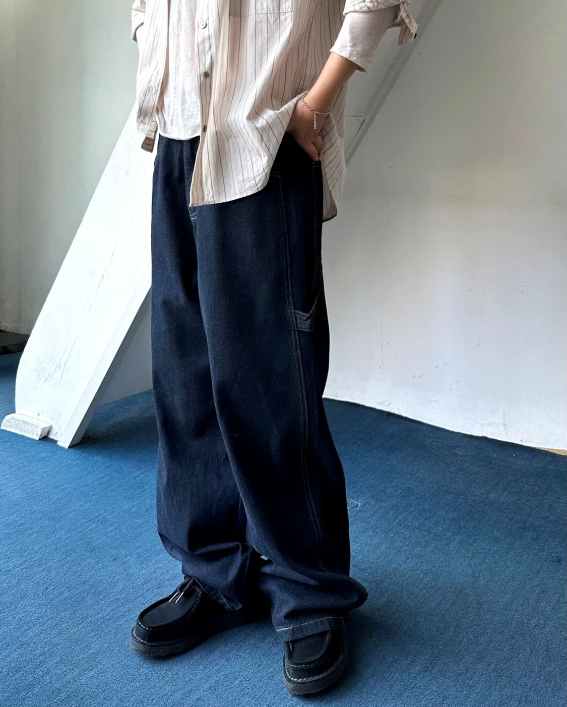 Denim wide design painter pants 상품이미지2