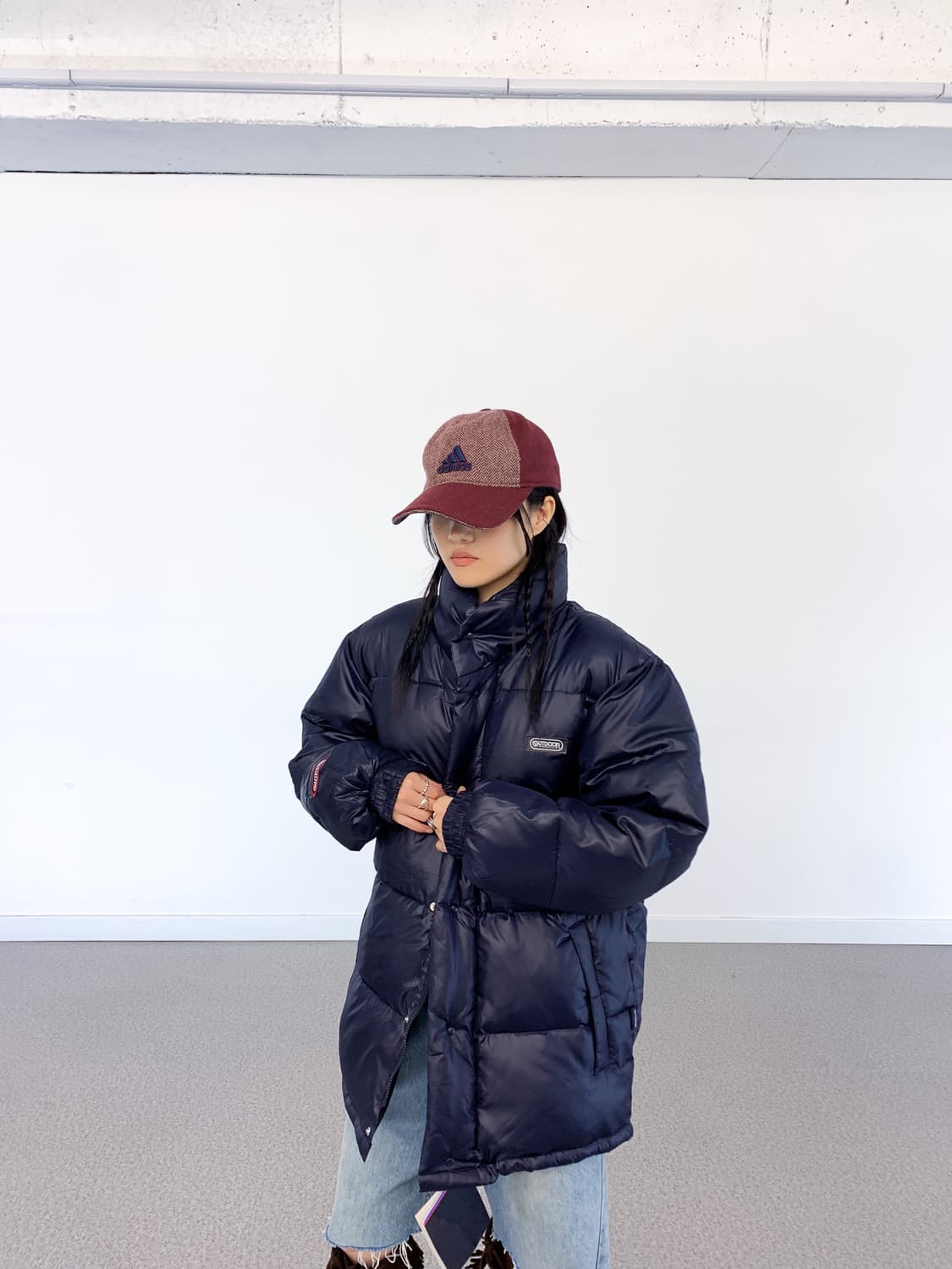 아디다스 빈티지 헤링본 울 볼캡 모자 상품이미지2