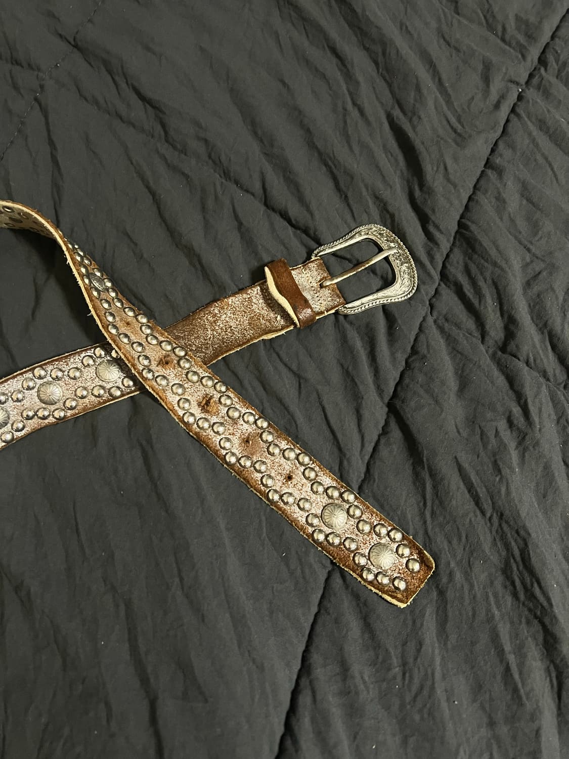 VTG CONCHO STUD LEATHER BELT 상품이미지2