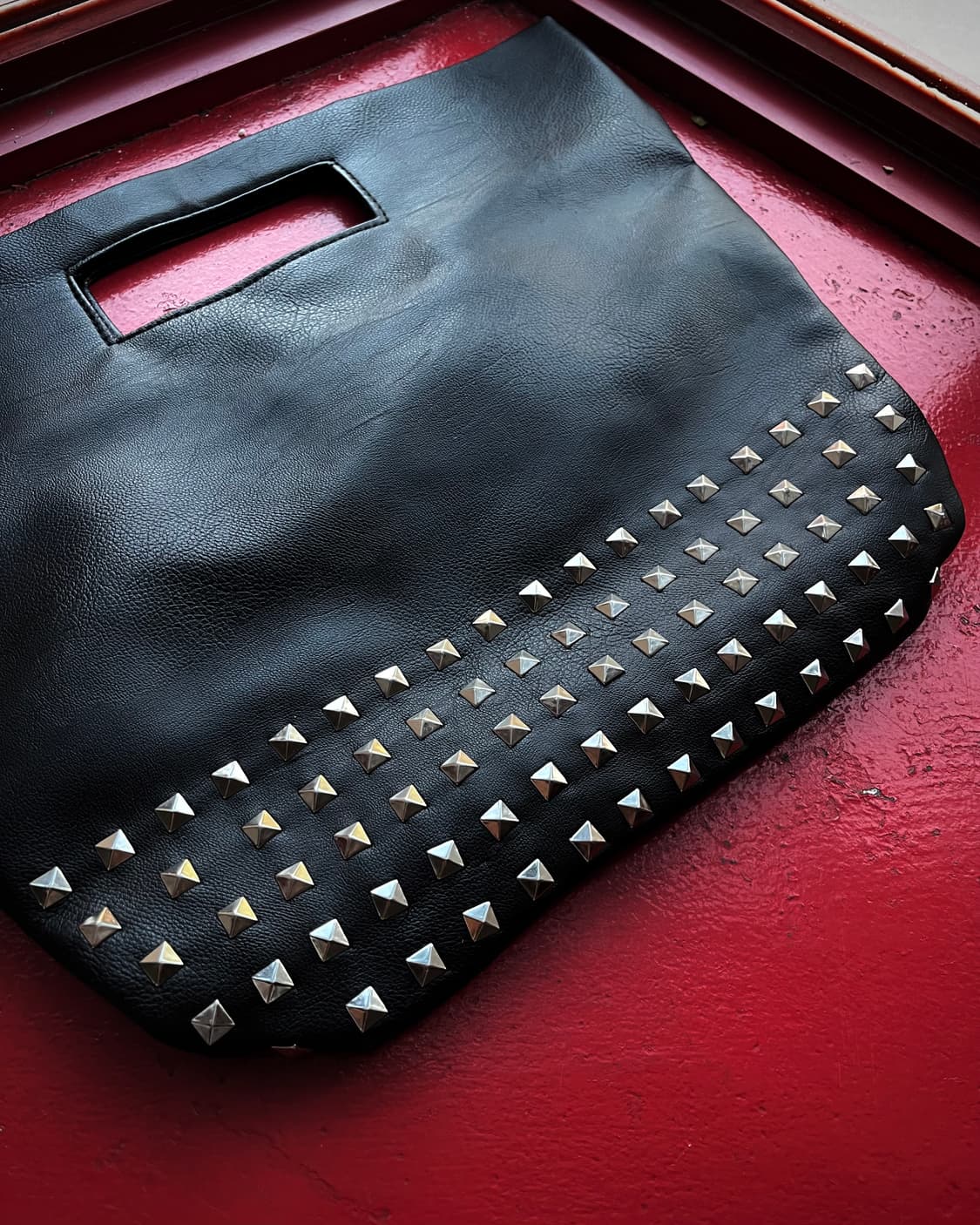 Dispark Real Leather Rock Studs Tote Bag 상품이미지6