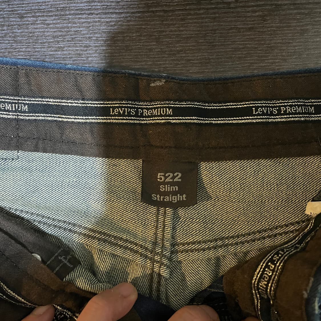 (28) 리바이스 프리미엄 522 슬림 스트레이트 워싱 데미지 데님 청바 상품이미지7